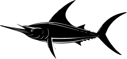 Sticker - Black Marlin fish icon 3