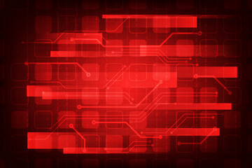 Wall Mural - Vector abstract technology red background