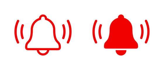 Sticker - Red bell icon set