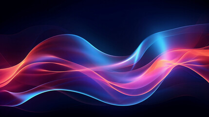 Wall Mural - style art background, glowing neon lines, waves. data transfer concept. symbol of creativity, bright
