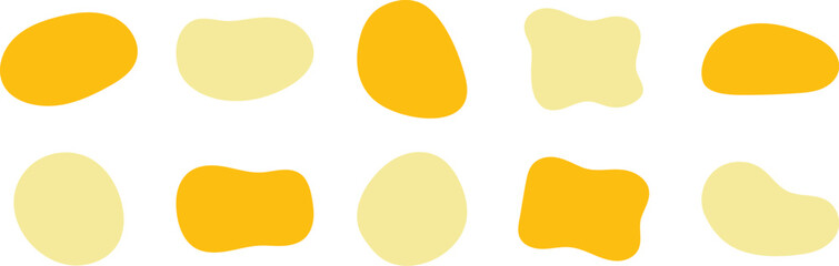 Wall Mural - Set of cute abstract shapes.Vector loose frame.yellow fluid vector frame.