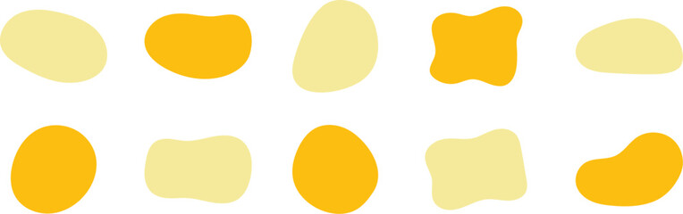 Wall Mural - Set of cute abstract shapes.Vector loose frame.yellow fluid vector frame.