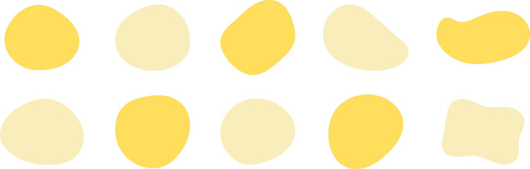 Wall Mural - Set of cute abstract shapes.Vector loose frame.yellow fluid vector frame.