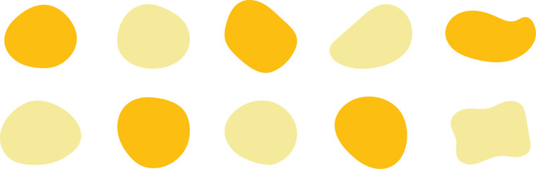 Wall Mural - Set of cute abstract shapes.Vector loose frame.yellow fluid vector frame.