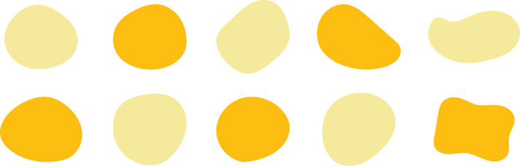 Wall Mural - Set of cute abstract shapes.Vector loose frame.yellow fluid vector frame.