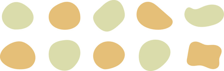 Wall Mural - Set of cute abstract shapes.Vector loose frame.yellow fluid vector frame.