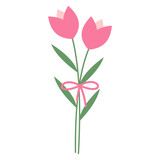 Fototapeta Tulipany - Bouquet Flower Illustration 