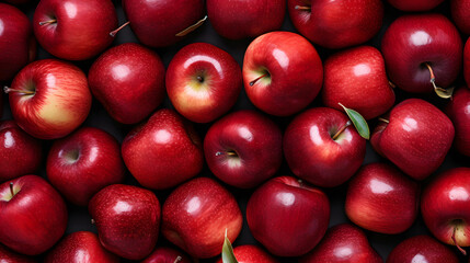 Wall Mural - Red apples background. Fresh ripe fruits