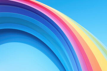Poster - Abstract colorful background with blue and pink 3d rainbow curved lines.