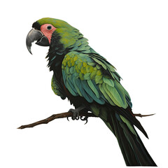 Wall Mural - Feathered creature in green and orange