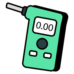 Sticker - Editable design icon of breathalyzer