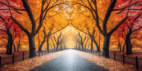 Poster - Central Park in autumn, New York City - Generative AI