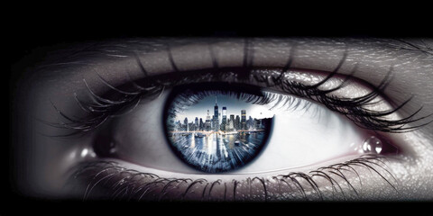 Poster - A beautiful woman eye closeup - Generative AI