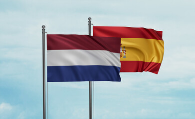 Wall Mural - Spain and Netherlands flag