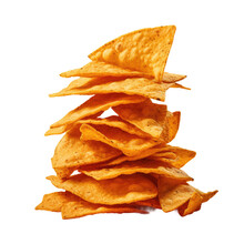 Stack Of Chili Tortilla Chips On Transparent Background