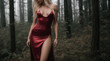 © Artvibe - sexy woman in red dress posing in forest