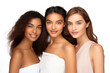 © Andrii  - Captivating Stares: Multiethnic Youngsters on White Background