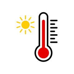 Wall Mural - thermometer with sun icon