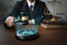 AI Ethics And Legal Concepts Artificial Intelligence Law And Online Technology Of Legal Regulations Controlling Artificial Intelligence Technology Is A High Risk.