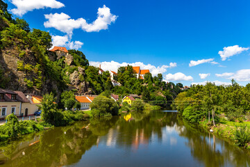Wall Mural - View of the river Luznice in the town of Bechyne in South Bohemia