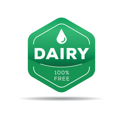 Poster - (Dairy free) label sign, vector illustration.