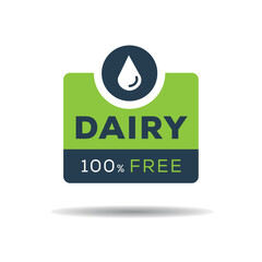 Wall Mural - (Dairy free) label sign, vector illustration.