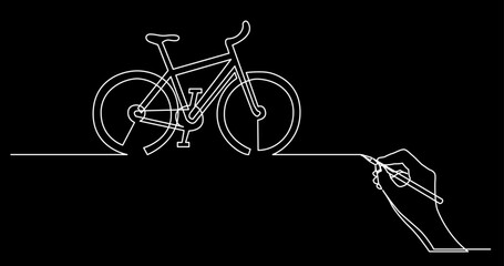Poster - continuous line drawing vector illustration with fully editable stroke of business concept sketch on