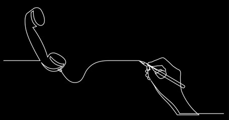 Poster - continuous line drawing vector illustration with fully editable stroke of business concept sketch on