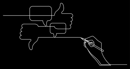 Poster - continuous line drawing vector illustration with fully editable stroke of business concept sketch on