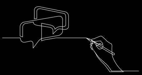 Poster - continuous line drawing vector illustration with fully editable stroke of business concept sketch on