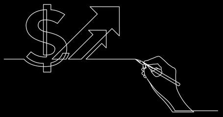 Poster - continuous line drawing vector illustration with fully editable stroke of business concept sketch on