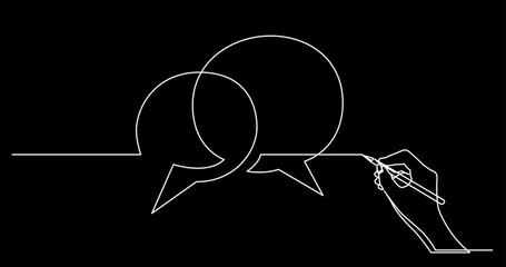 Poster - continuous line drawing vector illustration with fully editable stroke of business concept sketch on