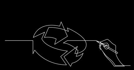 Poster - continuous line drawing vector illustration with fully editable stroke of business concept sketch on