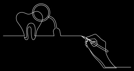 Poster - continuous line drawing vector illustration with fully editable stroke of business concept sketch on
