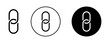 link vector icon set. copy or share website link symbol in black. website hyperlink interconnection symbol in. chain symbol.