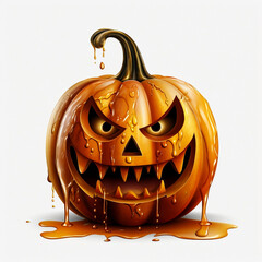 Wall Mural - Sinister Smiles, Terrifying Jack-o'-Lanterns on Transparent Background for Halloween