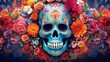 colorful mexican skull