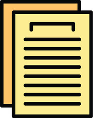 Poster - Data paper icon outline vector. Study case. Success learn color flat