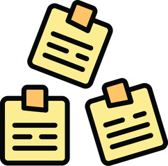 Poster - Case study icon outline vector. Business research. Learn data color flat
