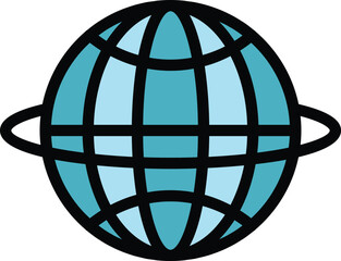Poster - Journey planet icon outline vector. World globe. Tourism map color flat
