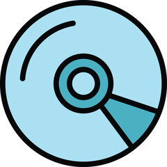 Sticker - Shop online disc icon outline vector. Store computer. Mobile retail color flat