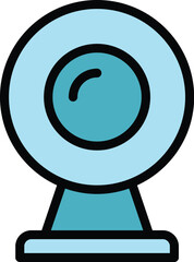Poster - Web camera icon outline vector. Store laptop. Retail mobile color flat