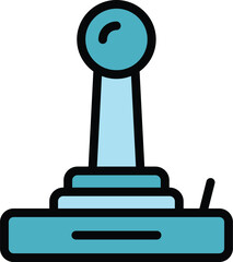 Wall Mural - Game joystick icon outline vector. Computer store. Shop retail color flat