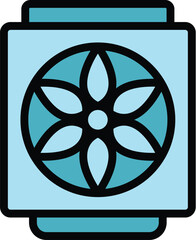 Poster - Processor cooler icon outline vector. Computer store. Shop retail color flat