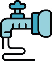 Poster - Water tap wash icon outline vector. Home service. Cleaning company color flat