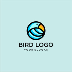 Wall Mural - bird logo design with line art