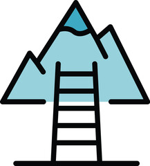 Poster - Mountain target icon outline vector. Leader opinion. Social media color flat