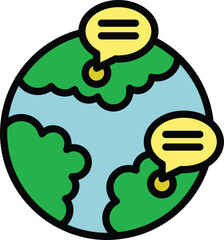 Poster - Global key opinion leader icon outline vector. Social kol. Media marketing color flat