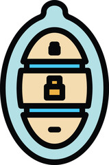 Poster - Car key parking icon outline vector. Space zone. Traffic place color flat