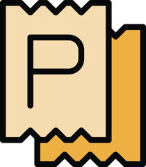 Poster - Parking ticket icon outline vector. Car park. Area zone color flat
